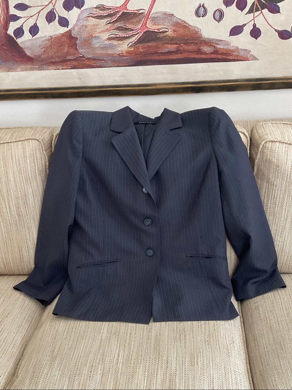 Kasper Dark Navy Pinstripe Women's Blazer